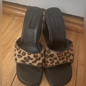 Vintage Guess Sandals with wooden heels Size 5